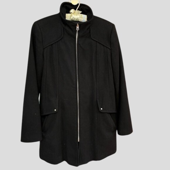 Buffalo David Bitton Outerwear Black Wool Blend Coat - Picture 3 of 16